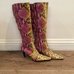 Max De Carlo Snake Skin Boots Sz 9 made in Italy.